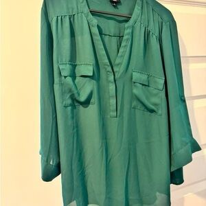 Torrid Teal Blouse with Pockets